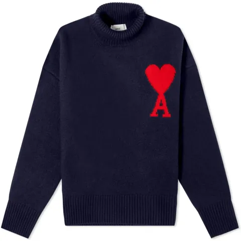 Large A Heart Roll Neck Knit