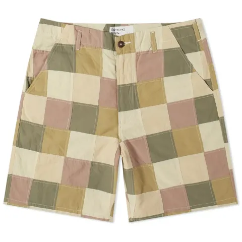 Patchwork Check Shorts