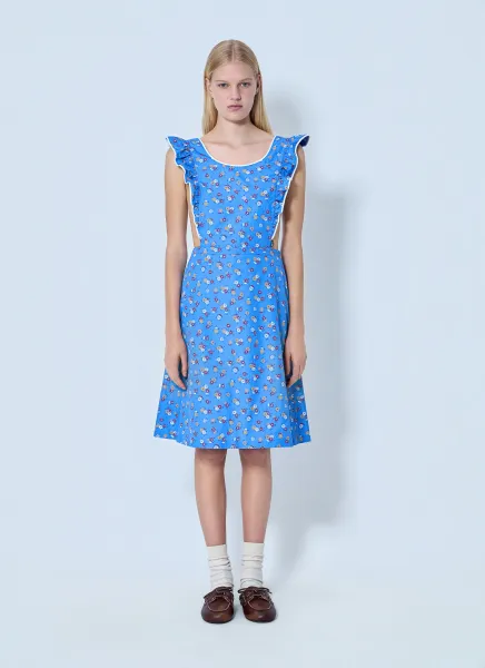 Poplin Pinafore Midi Dress