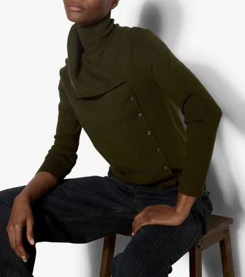 Apricot Women's Dark Khaki Button Detail Jumper