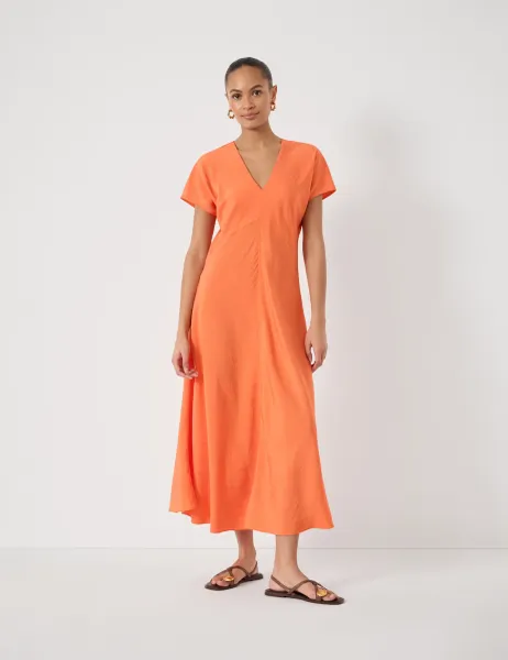 HUSH Grace Air Flow V-Neck Maxi Dress Orange