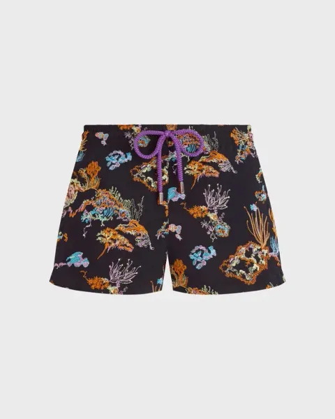 Vilebrequin Women Embroidered Stretch Swim Shorts Coral Reef