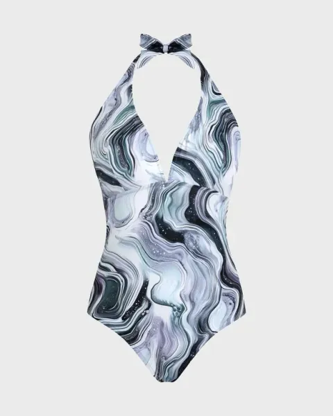 Vilebrequin Women Halter One-piece Swimsuit Marble