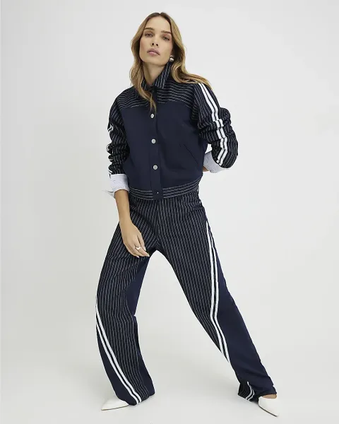 River Island Relaxed Straight Leg Stripe Hybrid Jeans
