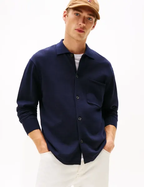 Tommy Hilfiger Regular Fit Pure Cotton Overshirt Navy
