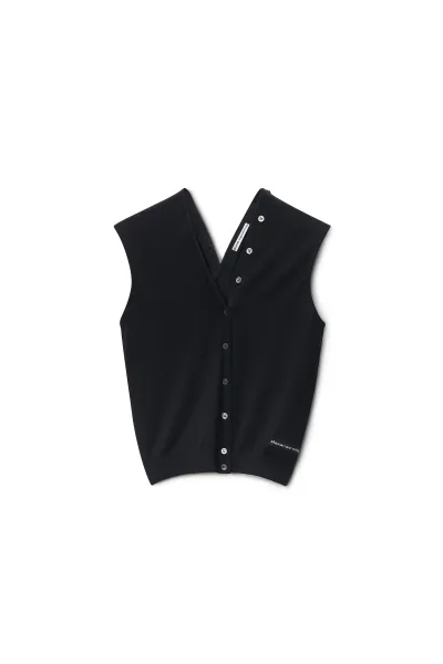 CONTINUOUS PLACKET TANK TOP CARDIGAN
