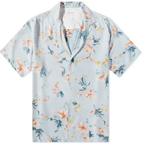 Officine Générale Eren Short Sleeve Flower Print Shirt