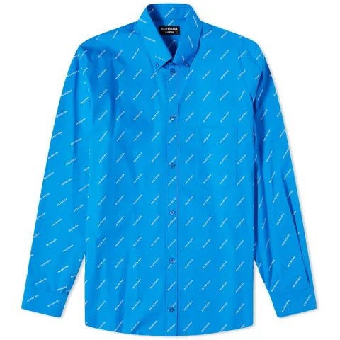 Button Down Repeat Logo Shirt