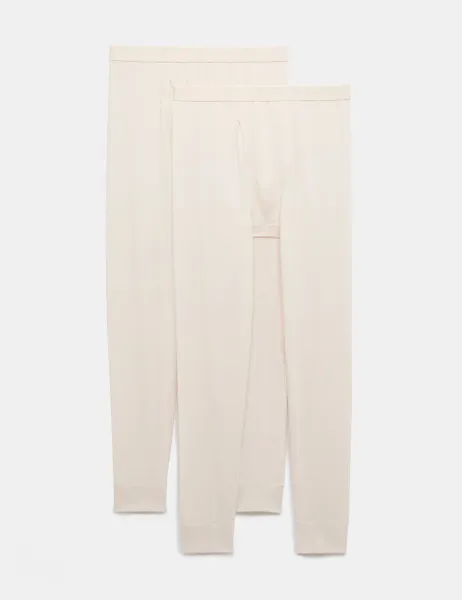 Marks & Spencer 2 Pack Heatgen Light Thermal Long Johns Ivory