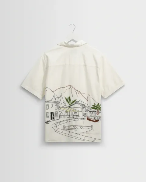 Didcot - Ecru and Multicolour Embroidered Short-Sleeve Shirt