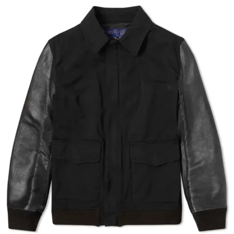 Contrast Sleeve Bomber Jacket