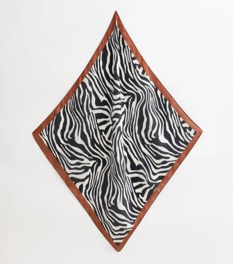 Black Zebra Print Headscarf