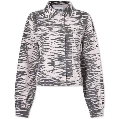 Zebra Print Denim Jacket