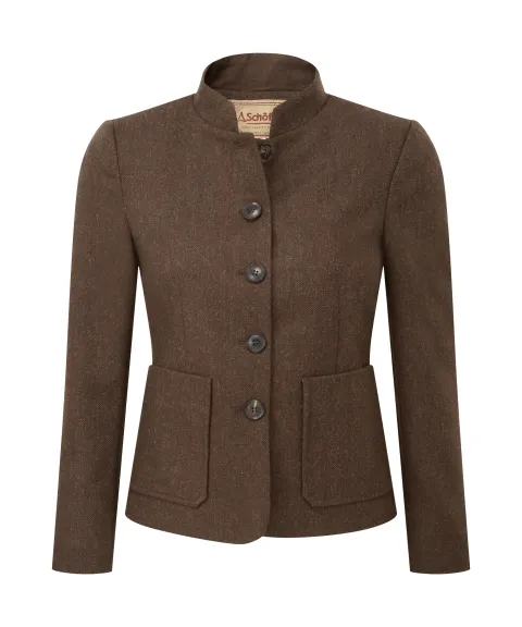 Schöffel Country St Abbs Tweed Blazer - Chocolate Herringbone Tweed