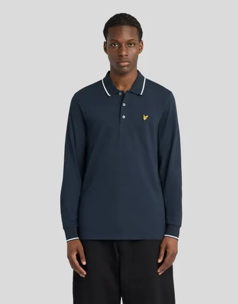 Lyle & Scott Tipped Long Sleeve Polo Shirt