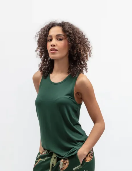 Cyberjammies Jersey Pyjama Vest Dark Green