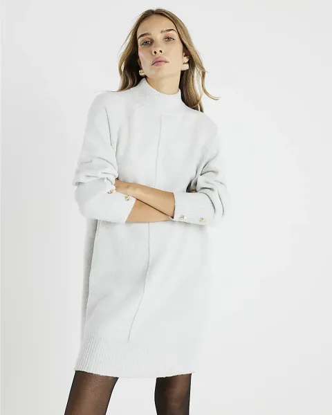 River Island Knitted Long Sleeve Jumper Dress