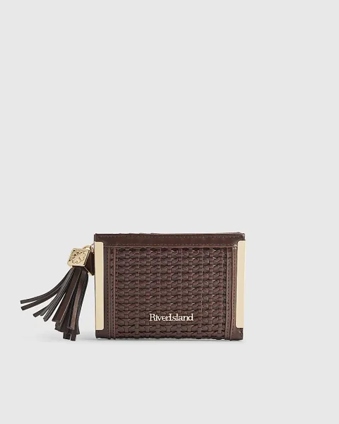 River Island Woven Tassel Foldout Purse