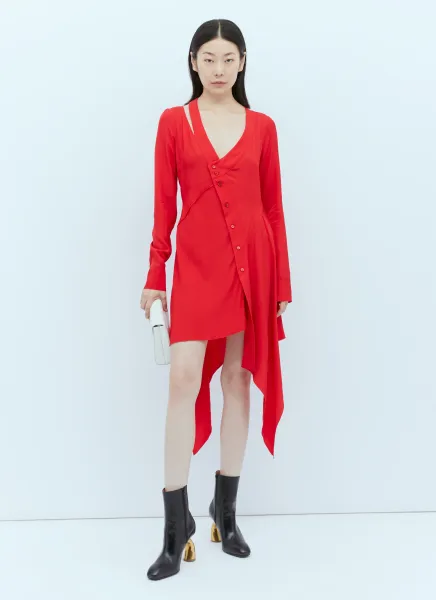 Asymmetric Seam Cut-Out Dress