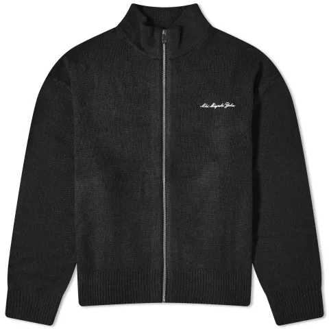 Mohair Blend Knit Track Jacket