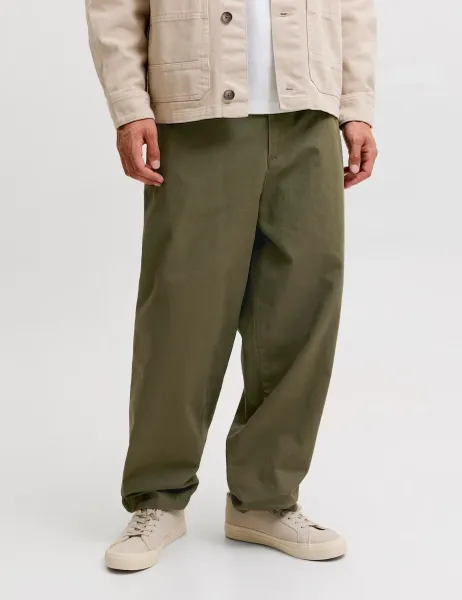 Jack & Jones Barrel Fit Pure Cotton Chinos Green