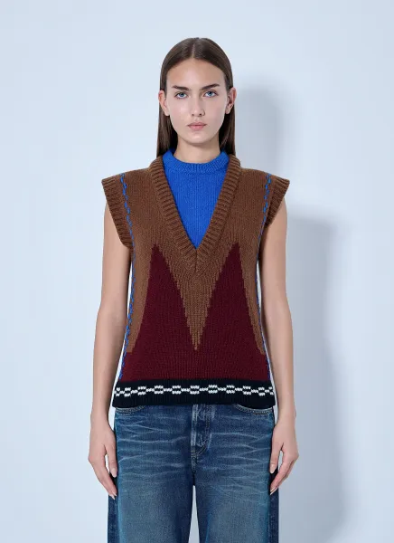 Geometric Knit Sleeveless Vest