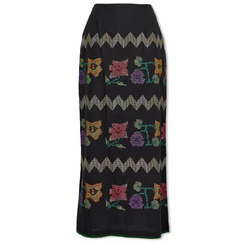 Embroidered Midi Skirt