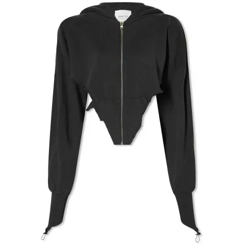 V Cut Zip Up Hoodie