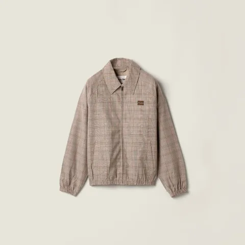 Prince of Wales checked blouson jacket