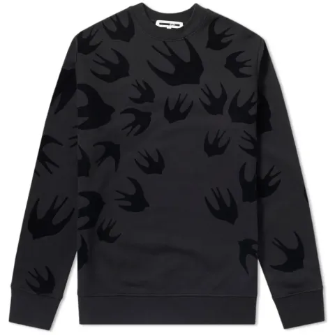 McQ by Alexander McQueen Large Flocked Swallow Sweat