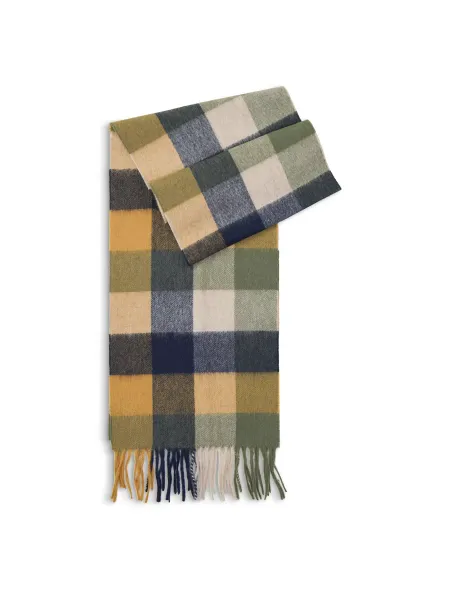 BARBOUR Lambswool Tattersall Scarf - Forest Mist