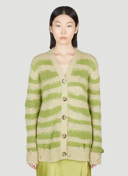 Distressed Stripe Cardigan
