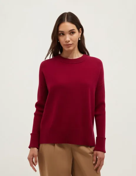 Hobbs Wool Blend Crew Neck Jumper Pink