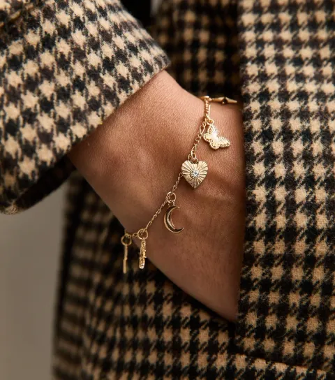 Gold Tone Mini Charm Bracelet