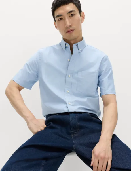 Marks & Spencer Ultimate Pure Cotton Oxford Shirt Chambray