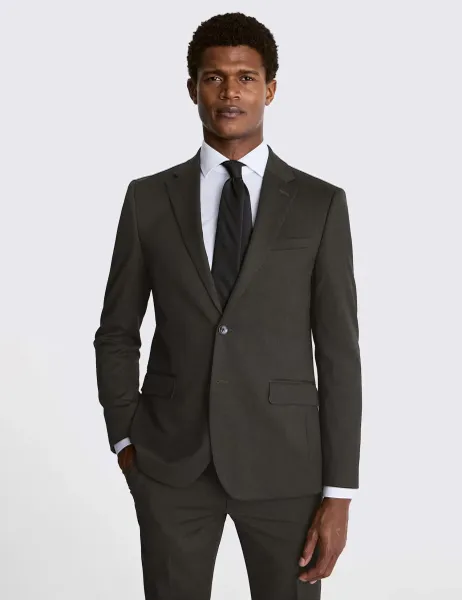 Moss Slim Fit Stretch Suit Jacket Charcoal