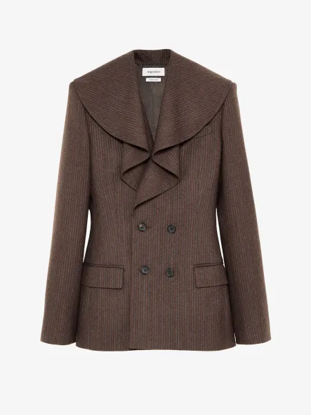 Waterfall Collar Double-breasted Jacket