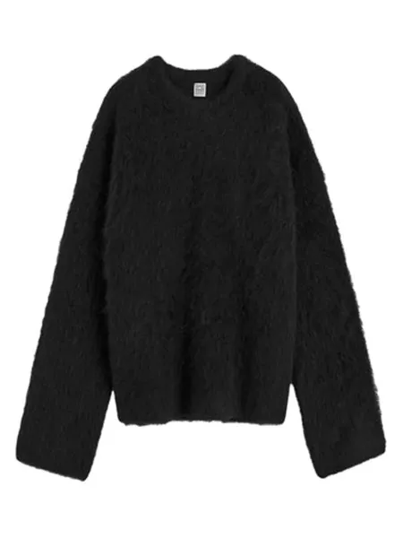 Boxy Alpaca Jumper Black