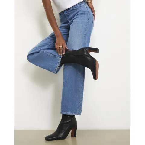 River Island Wide Fit Square Heel Stretch Boots