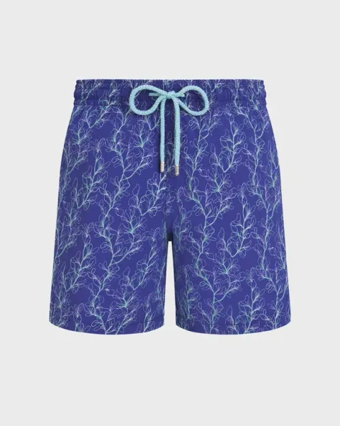 Vilebrequin Men Embroidered Swim Shorts X-ray Seaweed