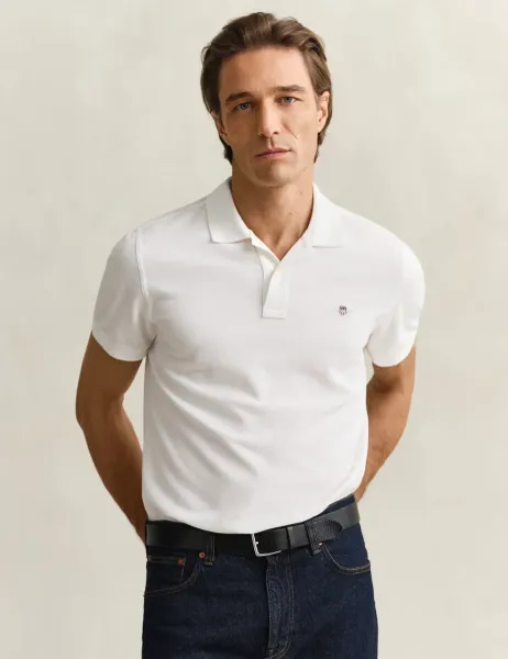 Gant Pure Cotton Piqué Polo Shirt White