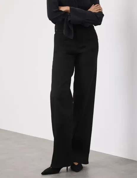 Autograph High Waisted Wide Leg Jeans Black