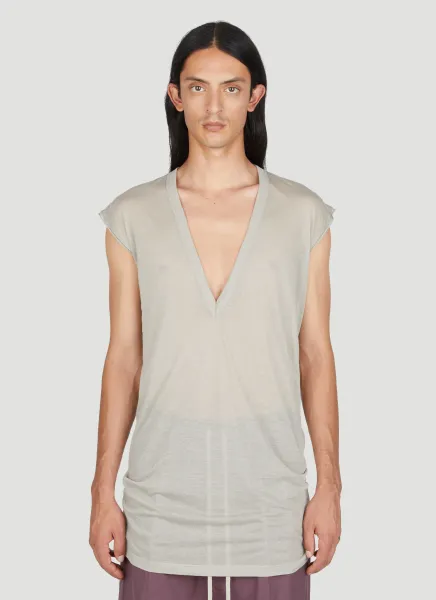 Semi-Sheer Deep V T-Shirt