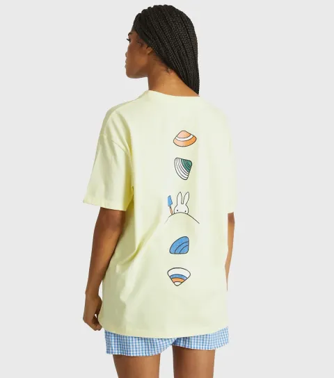 Women's Light Yellow Miffy Shell Print T-Shirt