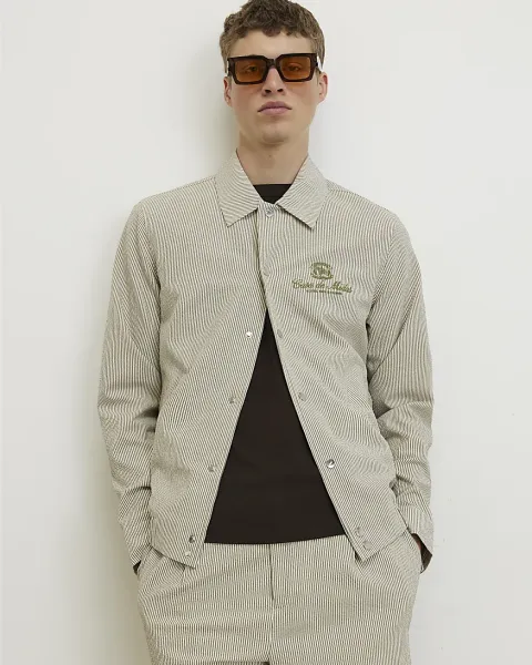 River Island Slim Fit Stripe Textured Jacket