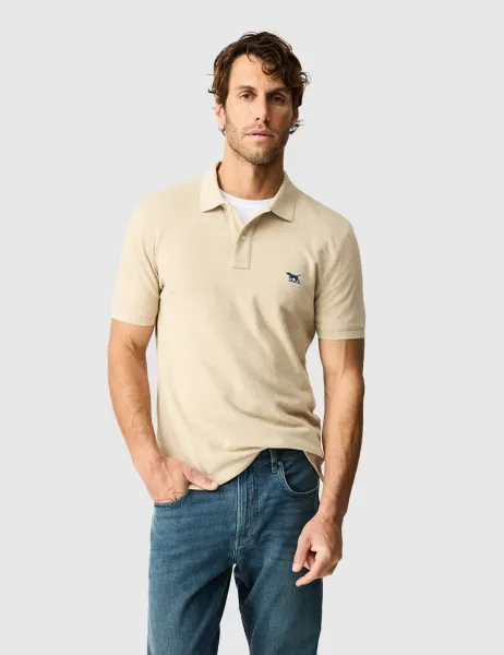 Rodd & Gunn Gunn Slim Fit Pure Cotton Polo Shirt Oatmeal
