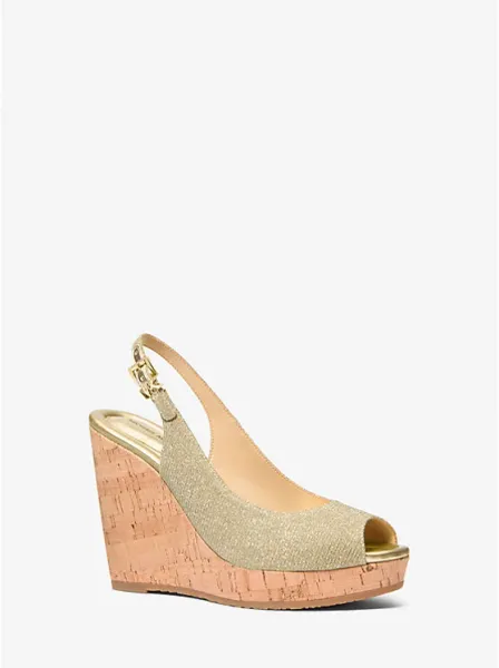 Rosie Glitter Chain-Mesh Wedge Sandal