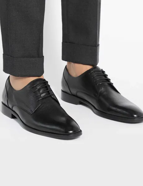 Dune London Wide Fit Leather Oxford Shoes Black