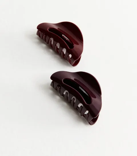 Pack of 2 Brown Curved Hair Claw Clips