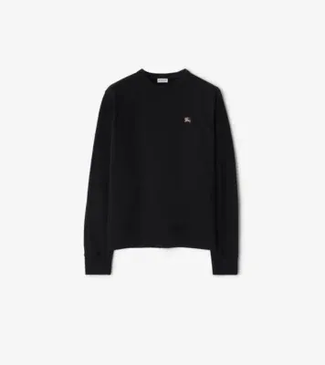 Knight Stamp Cotton Sweatshirt in Black